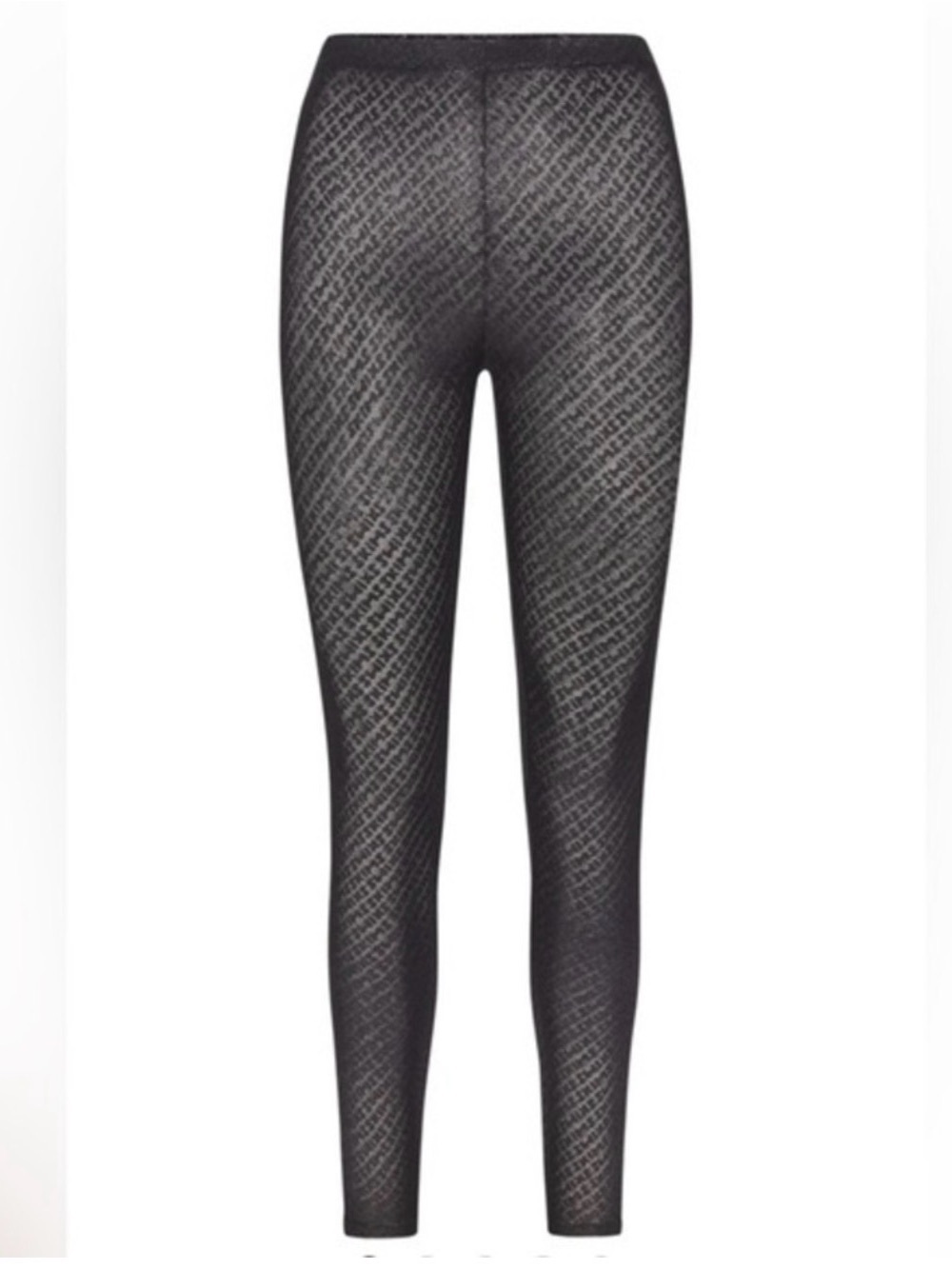 NWT SKIMS Logo Mesh Sheer Foil Leggings
Black Metallic High Waist Size Small